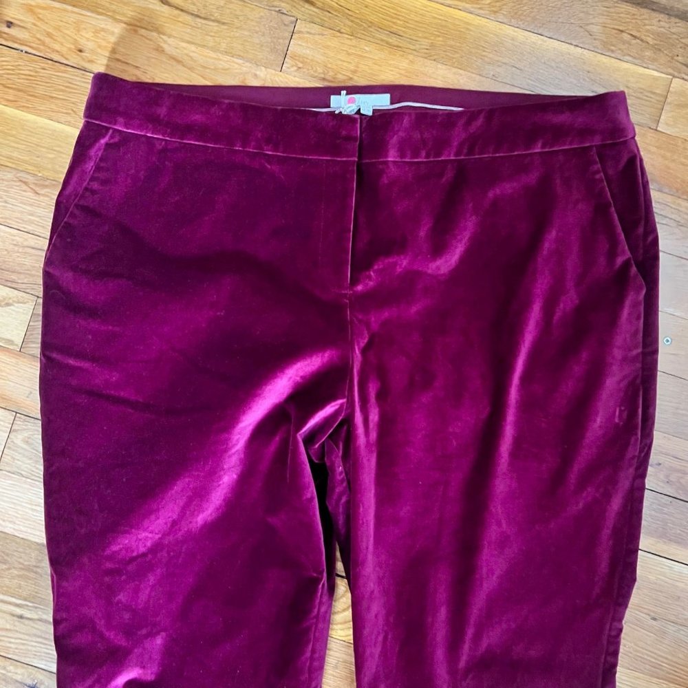 Boden Cranberry Velvet Straight Leg Trousers 18L NWT - Picture 4 of 9